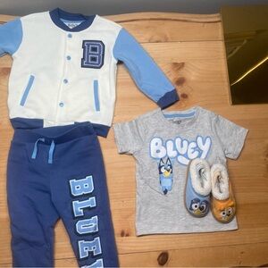 Bluey Toddler 3T Outfit Set with Jacket, Shirt, Pants, and Shoes